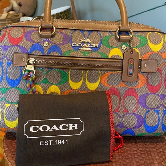 Coach | Bags | Coach Mini Rowan Signature C Logo With Rainbow Colors ...